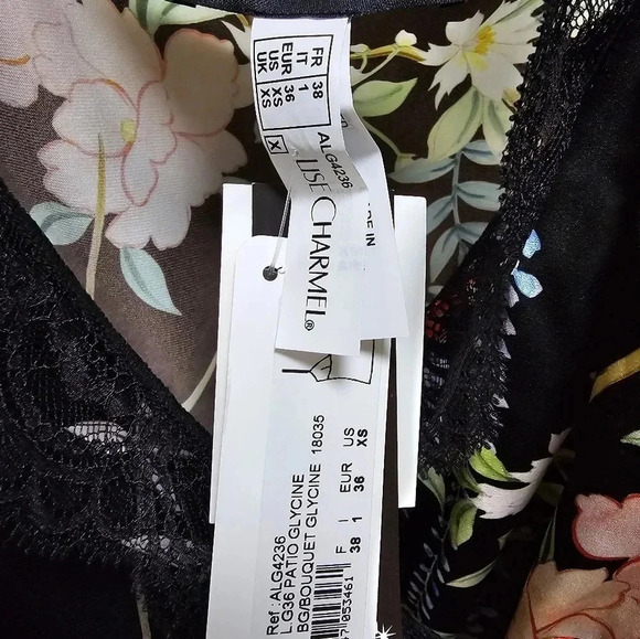 Lise Charmel Camisole Spagetti Top Floral Black Lace Patio Glycine size XS S - Picture 4 of 7